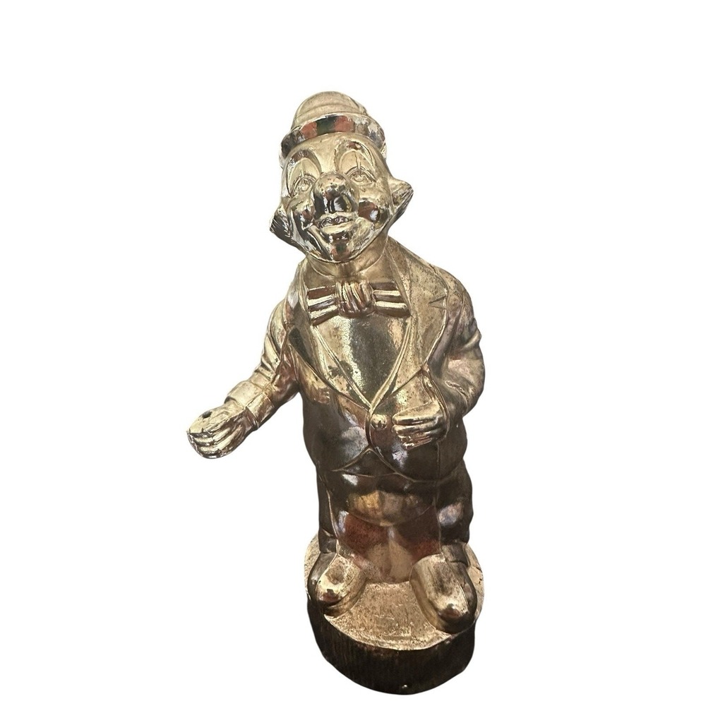 Vintage Figural Clown Bank Leonard Silver Plated 6.5" Tall Hong Kong